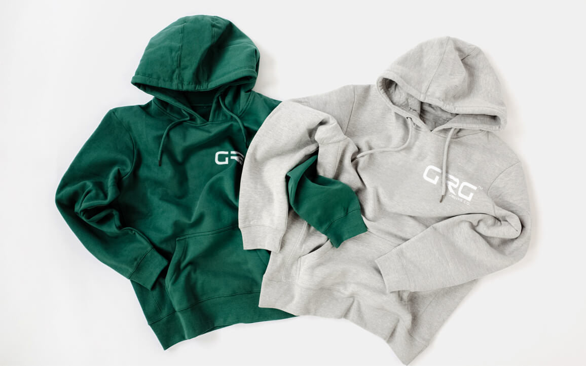 Heather Grey GRG™ GOTS® Organic Cotton Hooded Sweatshirt